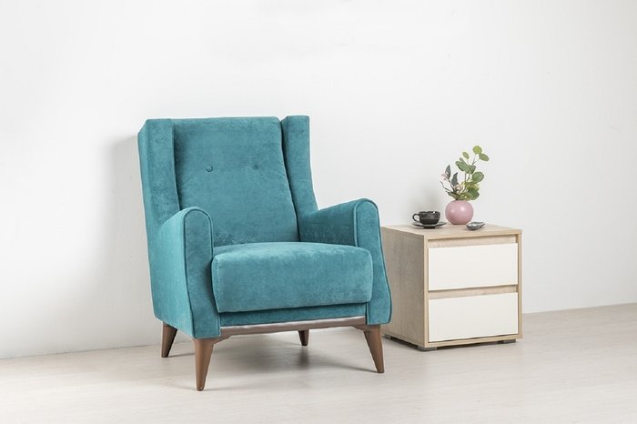 Кресло Плимут сине-зеленого цвета - лучшие Интерьерные кресла в INMYROOM