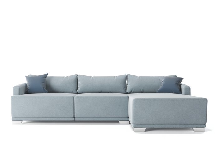 Угловой диван-кровать Берн серо-голубого цвета