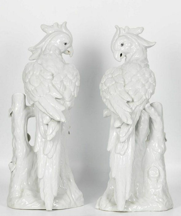 Набор из двух статуэток Попугаи белого цвета - лучшие Фигуры и статуэтки в INMYROOM