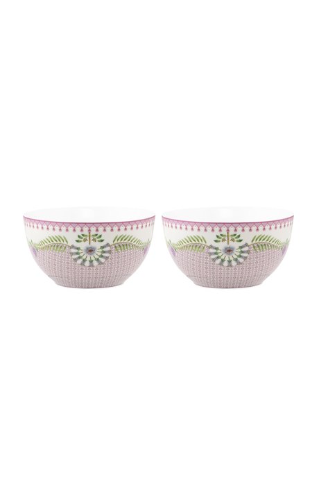 Набор из двух пиал Lily&Lotus Tiles Lilac бело-розового цвета Набор из двух пиал Lily&Lotus Tiles Lilac бело-розового цвета
