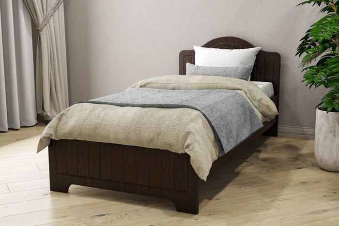 Кровать Монблан 90х200 темно-коричневого цвета - лучшие Кровати для спальни в INMYROOM
