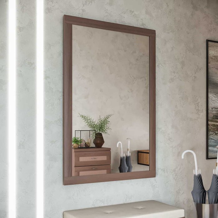 Зеркало настенное Орнета коричневого цвета - купить Настенные зеркала по цене 9912.0