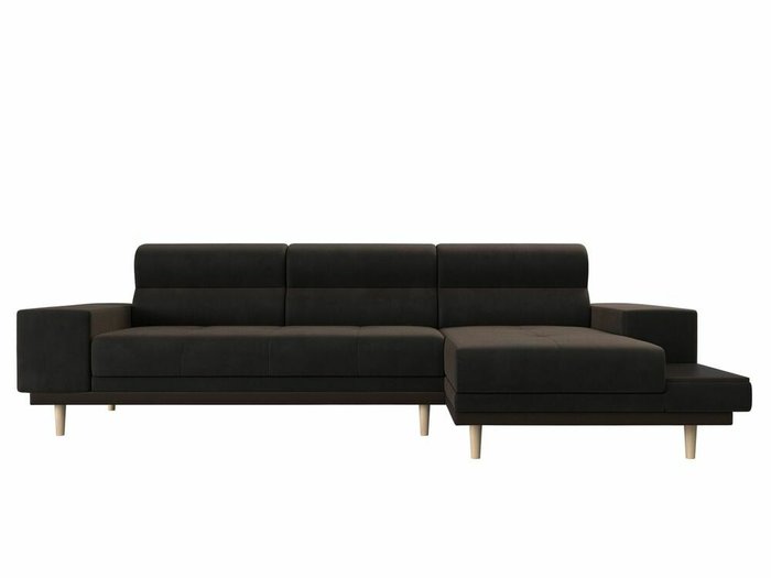 Угловой диван-кровать Леонардо коричневого цвета правый угол - купить Угловые диваны по цене 49999.0