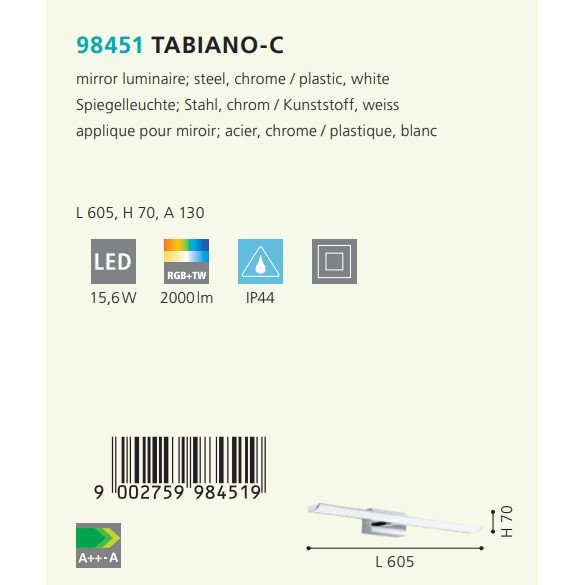 Подсветка для зеркал Tabiano серого цвета - купить Подсветка для картин по цене 4990.0