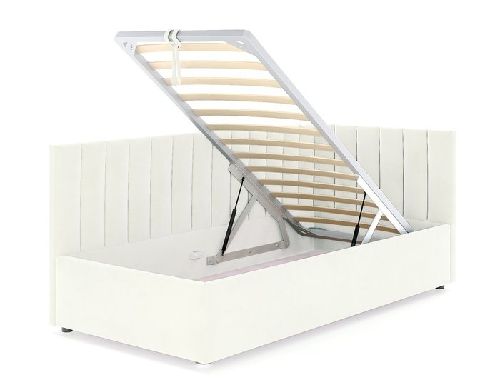 Кровать Negga Mellisa 120х200 белого цвета с подъемным механизмом правая - лучшие Кровати для спальни в INMYROOM