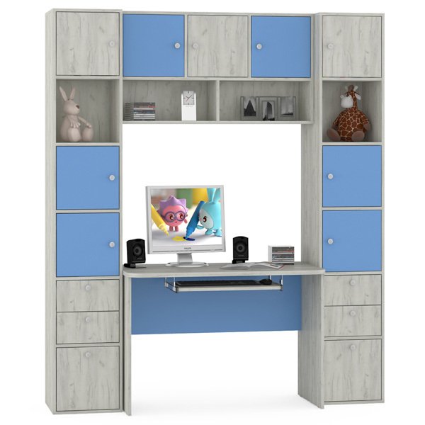 Комплект мебели для школьника Тетрис синего цвета