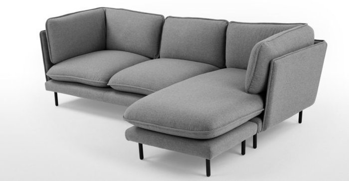 Угловой диван Wes серого цвета - купить Угловые диваны по цене 83900.0