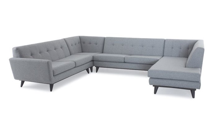 Модульный п-образный диван серого цвета - лучшие Угловые диваны в INMYROOM