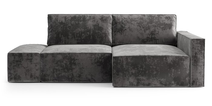 Угловой диван-кровать Софт темно-серого цвета правый с банкеткой - купить Угловые диваны по цене 61820 Угловой диван-кровать Софт темно-серого цвета правый с банкеткой - купить Угловые диваны по цене 61820