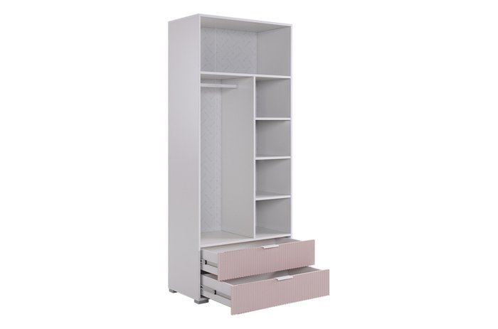 Распашной детский шкаф Зефир бело-розового цвета - купить Шкафы распашные по цене 18270.0