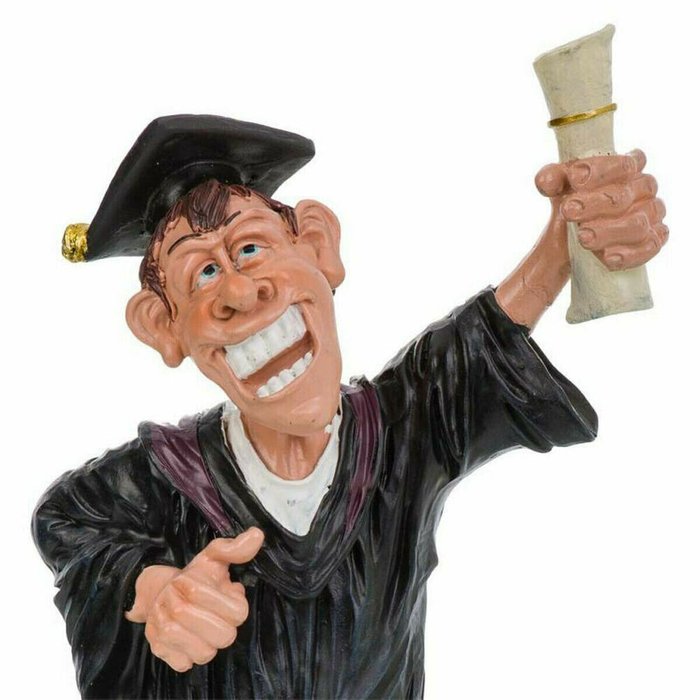 Декоративная фигура полистоун Студент-выпускник 11 x 25 x 15 cm - лучшие Фигуры и статуэтки в INMYROOM
