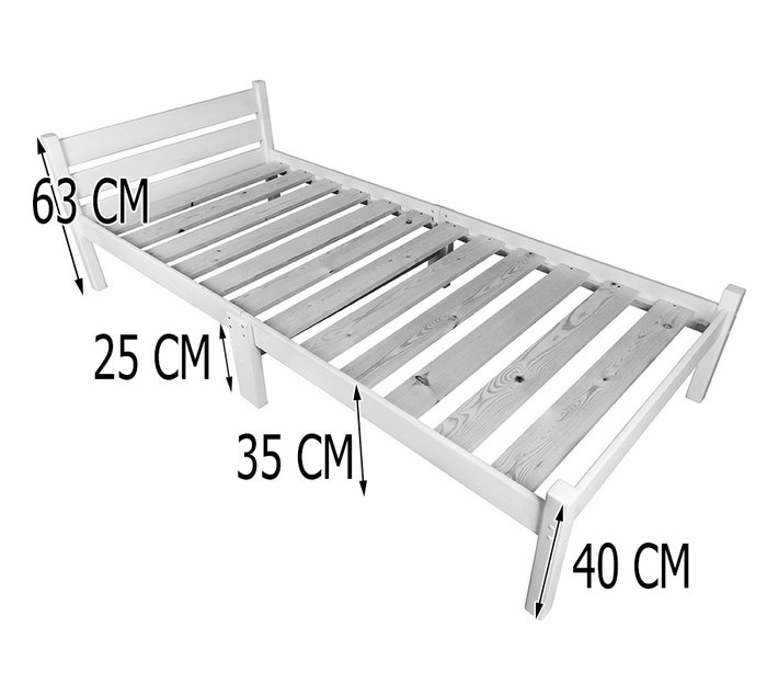 Кровать односпальная Классика Компакт сосновая 90х200 белого цвета - лучшие Кровати для спальни в INMYROOM