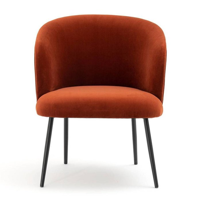 Кресло компактное из велюра Dolce коричневого цвета - купить Интерьерные кресла по цене 40148.0