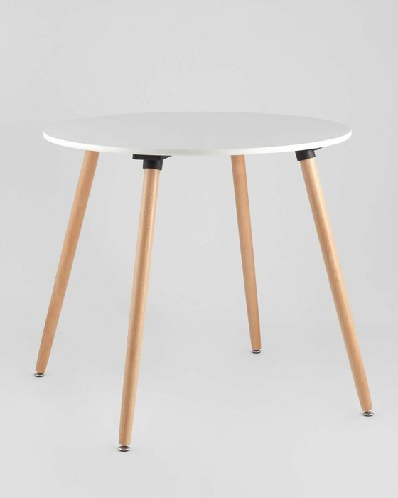 Обеденный стол Oslo Round с белой столешницей  - купить Обеденные столы по цене 11655.0