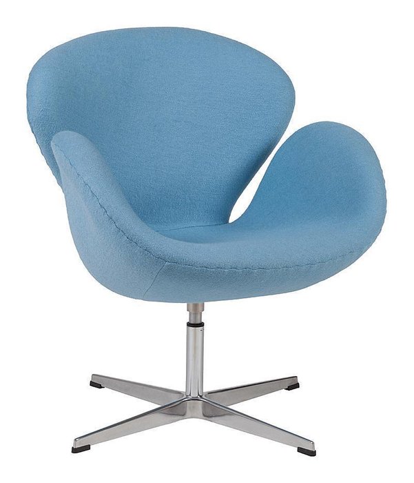 Кресло Swan Chair из шерстяной ткани голубого цвета - купить Интерьерные кресла по цене 35700.0