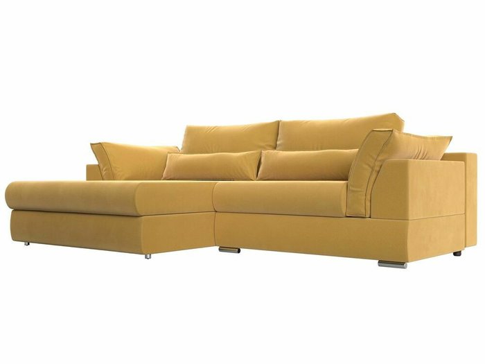 Угловой диван-кровать Пекин желтого цвета угол левый