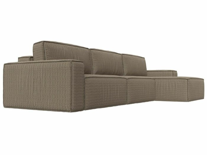 Угловой диван-кровать Прага Классик лонг бежево-коричневого цвета правый угол - лучшие Угловые диваны в INMYROOM