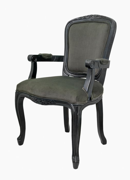 Стул с подлокотниками Gran arm grey серого цвета - купить Обеденные стулья по цене 29700