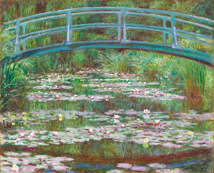 Репродукция картины на холсте The Japanese Bridge The Water Lily Pond 1899 г.