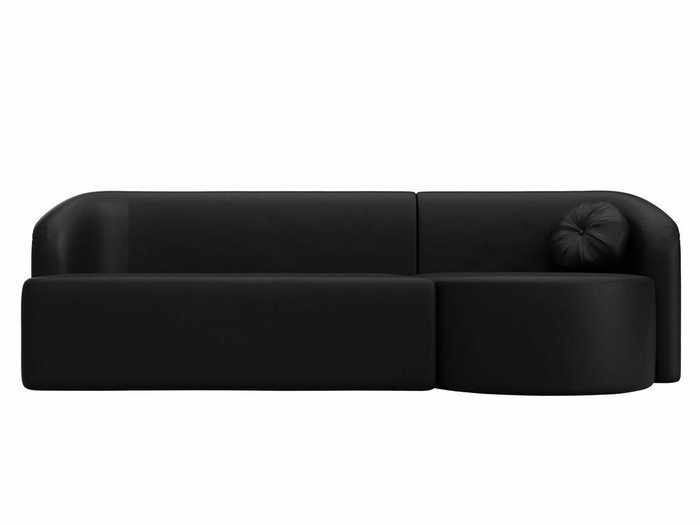 Диван Лига 027 черного цвета (экокожа) угол правый - купить Прямые диваны по цене 43999.0