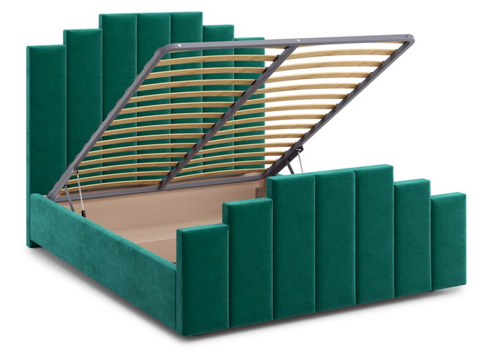 Кровать Velino 140х200 темно-зеленого цвета с подъемным механизмом - лучшие Кровати для спальни в INMYROOM