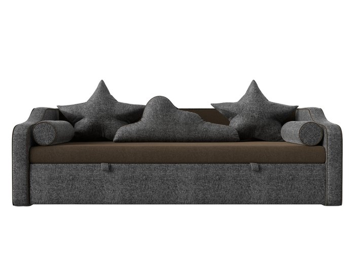 Прямой диван-кровать Рико серо-коричневого цвета - купить Прямые диваны по цене 37999.0