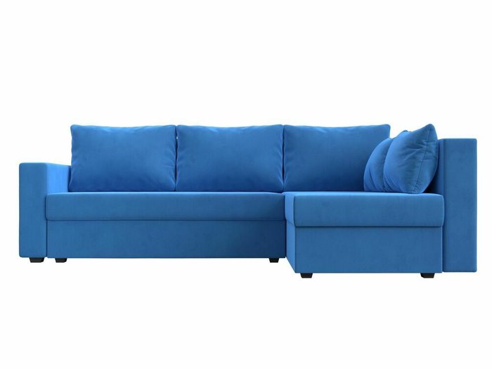 Угловой диван-кровать Мансберг голубого цвета правый угол - купить Угловые диваны по цене 42999.0