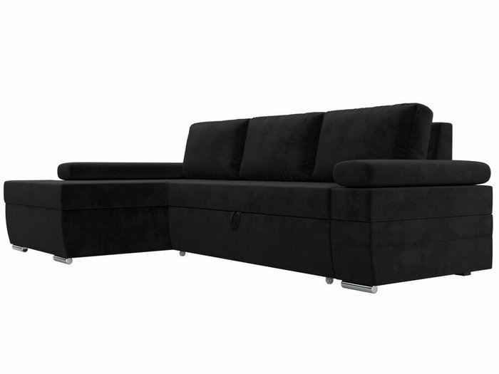 Угловой диван-кровать Канкун черного цвета левый угол - лучшие Угловые диваны в INMYROOM