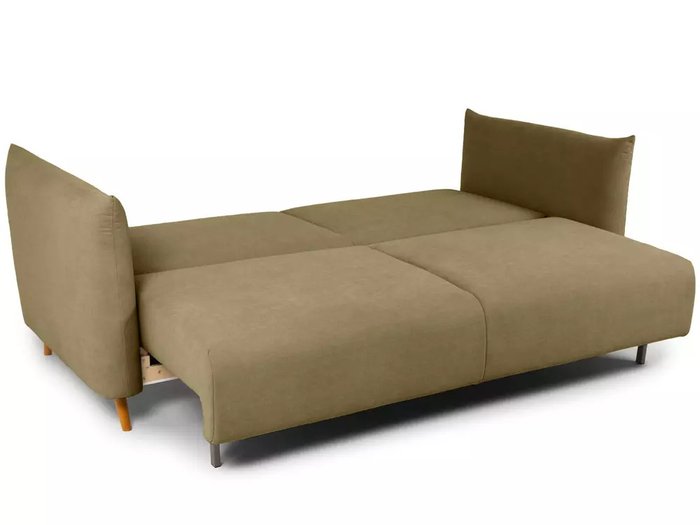 Диван-кровать Menfi коричневого цвета с бежевыми ножками - лучшие Прямые диваны в INMYROOM