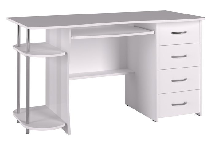 Стол компьютерный белого цвета Стол компьютерный белого цвета