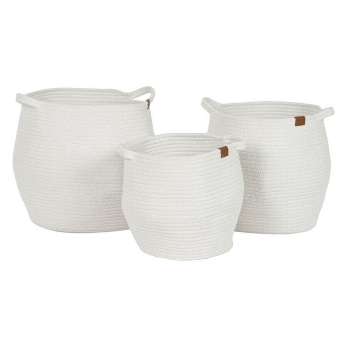 Набор корзин Home ESPRIT Белый современный 34 x 34 x 34 cm (3 Предметы) Набор корзин Home ESPRIT Белый современный 34 x 34 x 34 cm (3 Предметы)