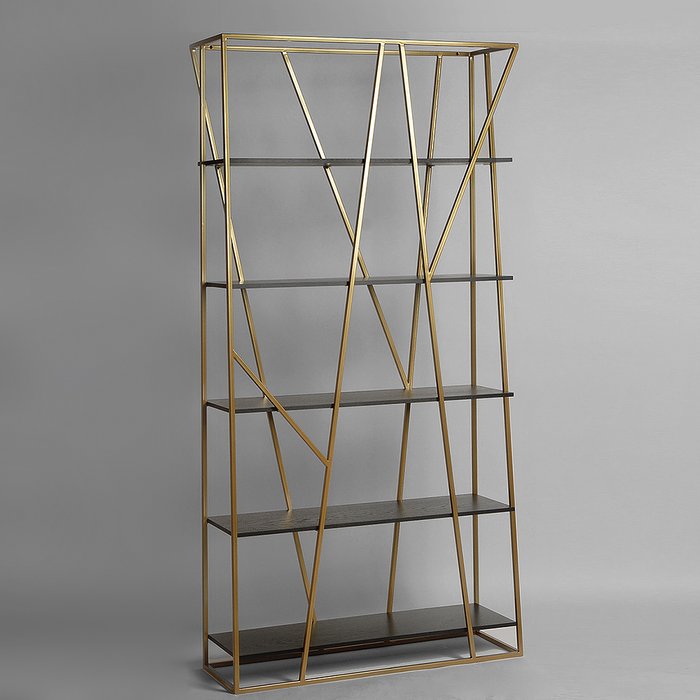Стеллаж Powell gold черный дуб - купить Стеллажи по цене 63200.0 Стеллаж Powell gold черный дуб - купить Стеллажи по цене 63200.0