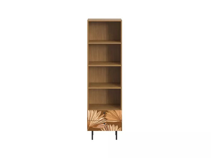Книжный шкаф Frida с принтом Palm и металлическими ножками - купить Книжные шкафы по цене 27900.0