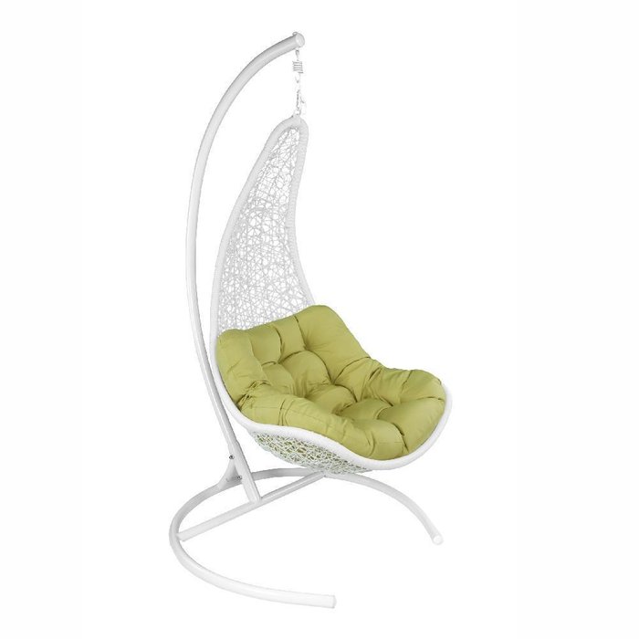 Кресло подвесное Wind бело-зеленого цвета