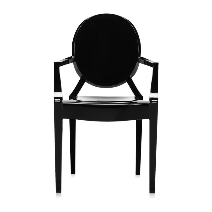 Стул Louis Ghost черного цвета  - купить Обеденные стулья по цене 43973.0