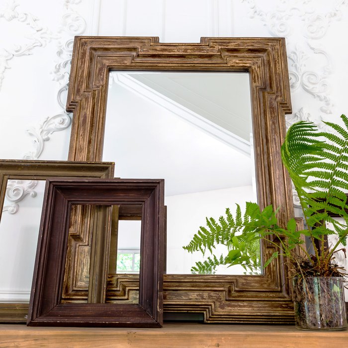 Round Mirror, Large Decorative Round Wooden Wall Mirror, Wooden Mirror Wall, Cir