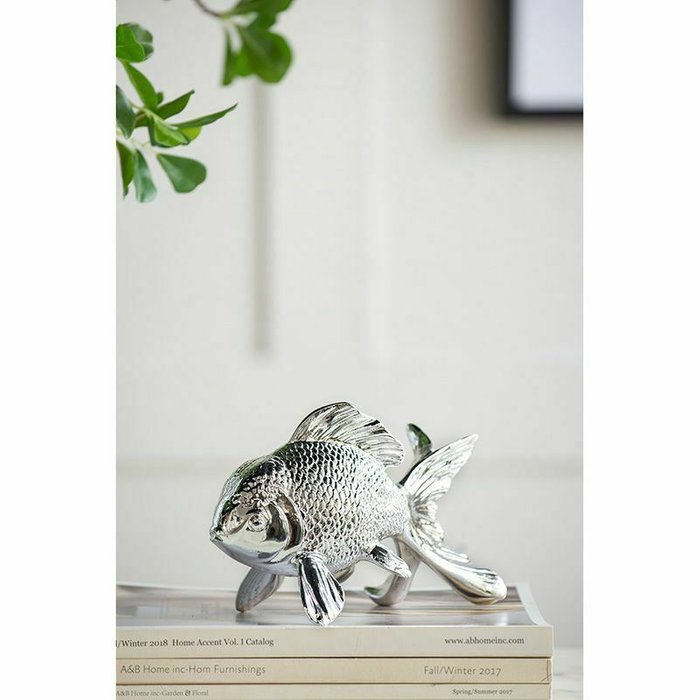 Фигурка Рыба серебряного цвета - лучшие Фигуры и статуэтки в INMYROOM