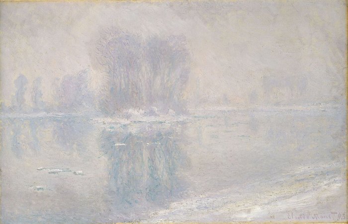 Репродукция картины на холсте Ice on the Seine at Bennecourt 1893 г.