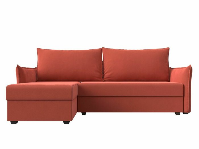 Угловой диван-кровать Лига 004 кораллового цвета угол левый - купить Угловые диваны по цене 33999.0