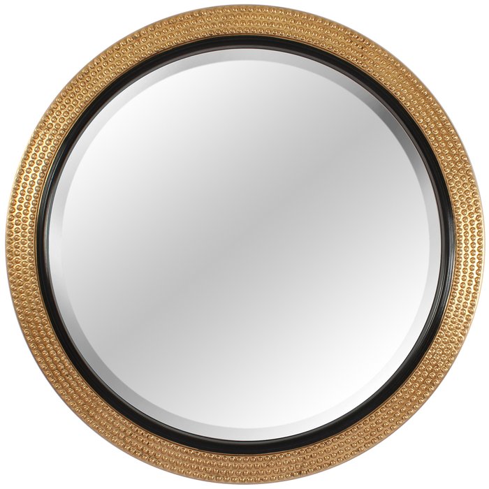 Настенное круглое зеркало Астор в золотистой раме