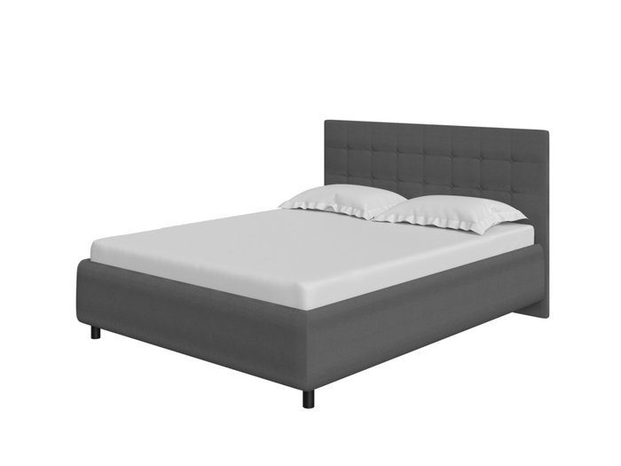 Кровать Como Veda 1 160х200 темно-серого цвета (велюр)