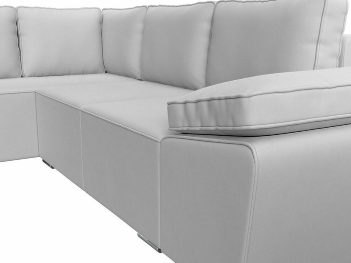 Угловой диван-кровать Хьюго белого цвета (экокожа) левый угол - лучшие Угловые диваны в INMYROOM