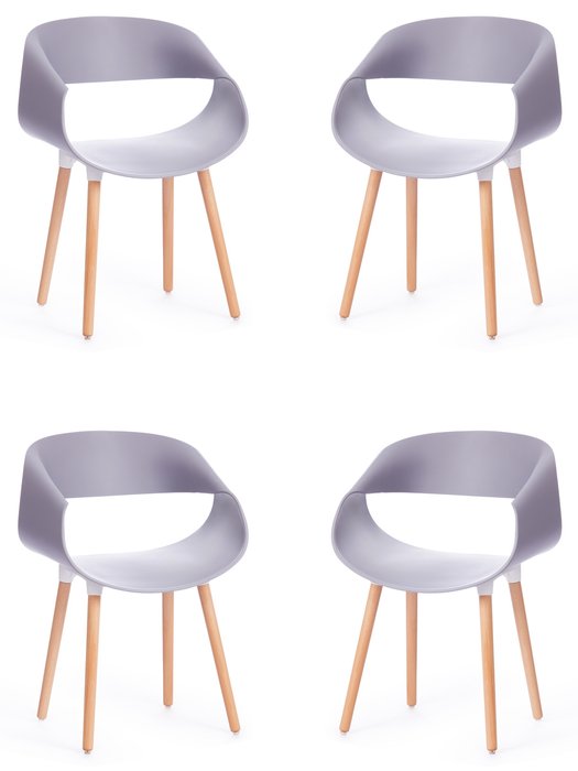 Комплект из четырех стульев Qxx серого цвета