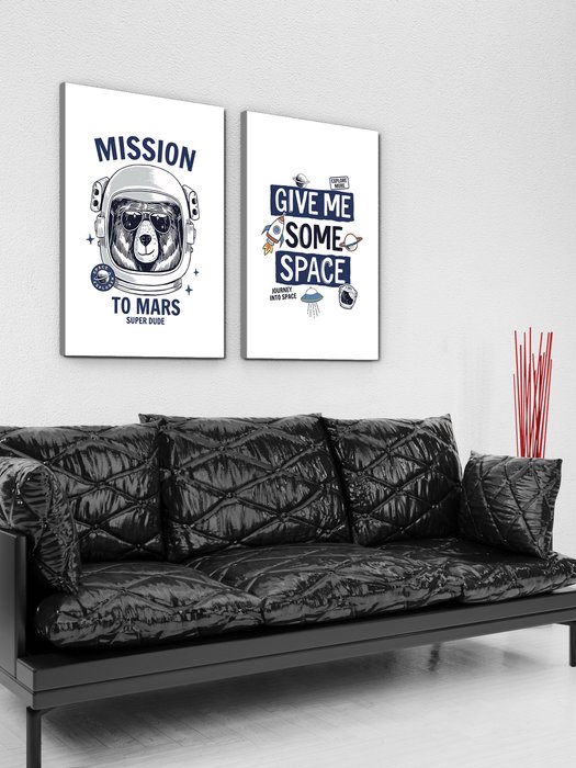 Набор из двух постеров Космос 60х80 на холсте - лучшие Картины в INMYROOM
