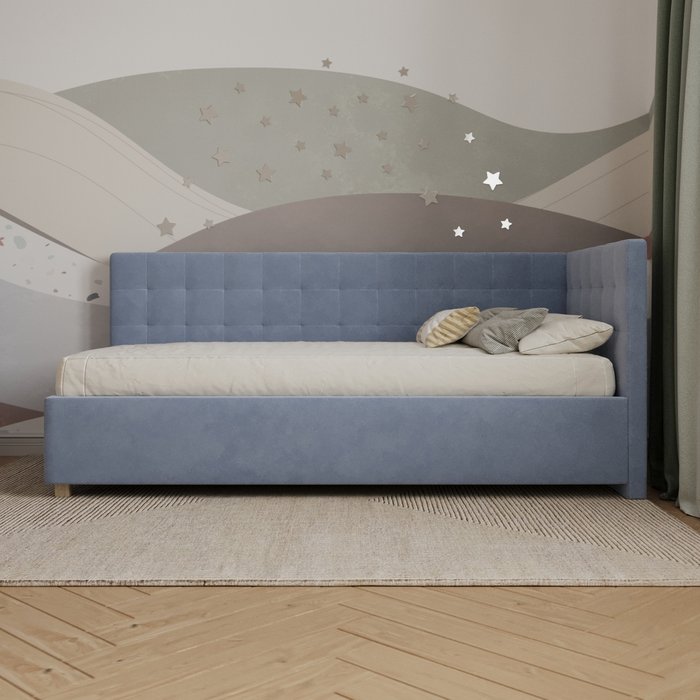 Кровать Версаль 90х200 серого цвета без подъемного механизма - лучшие Одноярусные кроватки в INMYROOM