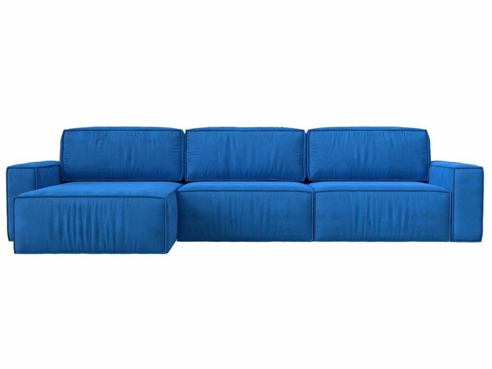 Угловой диван-кровать Прага Классик лонг синего цвета левый угол - купить Угловые диваны по цене 102999.0