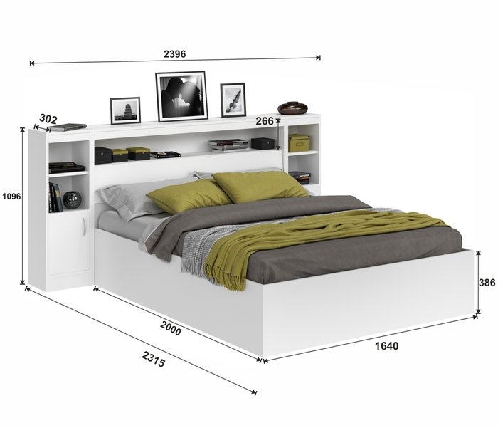 Кровать Виктория 160х200 белого цвета с ящиками - лучшие Кровати для спальни в INMYROOM