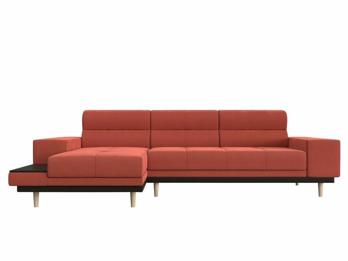 Угловой диван-кровать Леонардо кораллового цвета левый угол - купить Угловые диваны по цене 46999.0