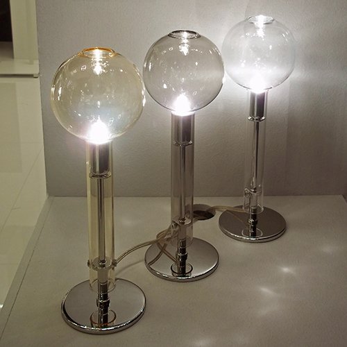 Настольная лампа Ampolla clear/chrome с плафоном из стекла - лучшие Настольные лампы в INMYROOM