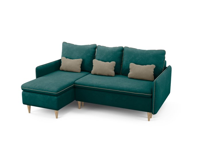 Угловой диван-кровать левый Ron темно-бирюзового цвета - купить Угловые диваны по цене 68200.0